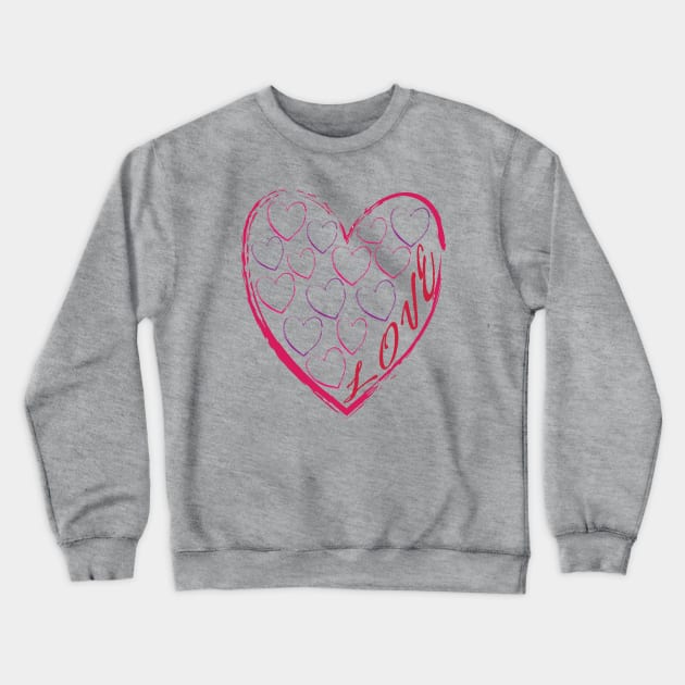 Hearts with Love Crewneck Sweatshirt by tshirts88